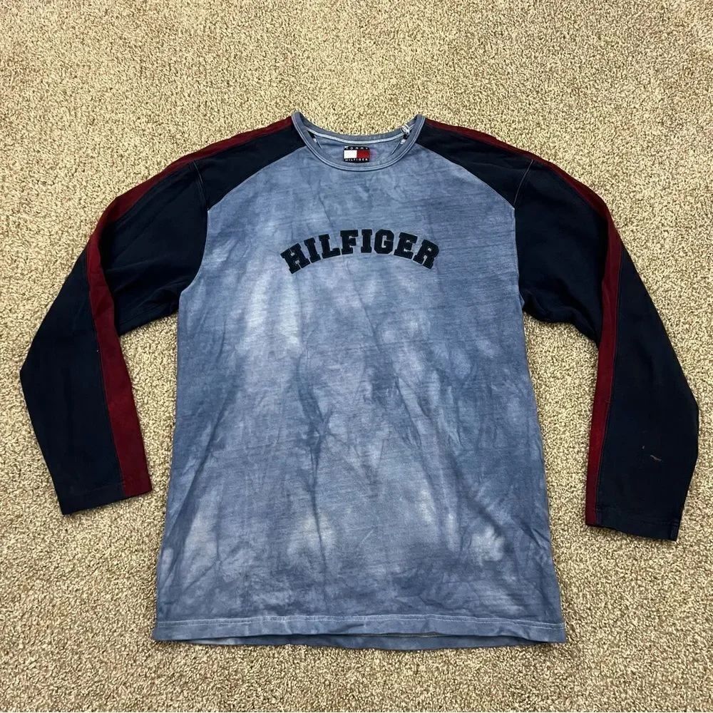 Vintage Tommy Hilfiger Tie Dye Baseball Tee